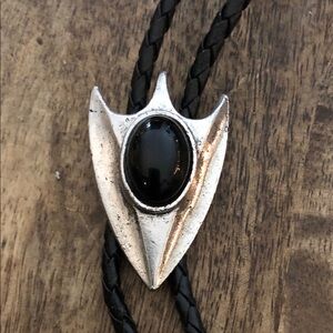 Silver and Black Bolo Tie